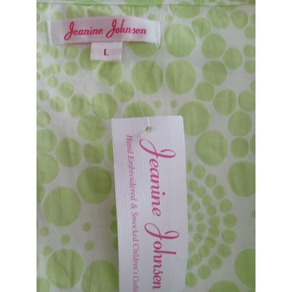 NWT Jeanine Johnson Women Green/White 100% Cotton Swimsuit Coverup Dress Large - Picture 8 of 9